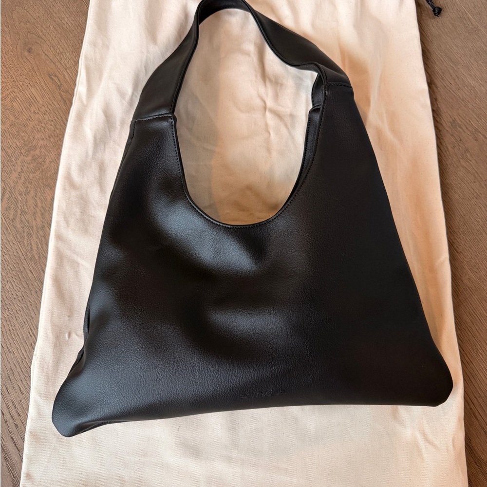 Santos by Monica - Agave triangular tote - Black cactus leather Hobo Bag